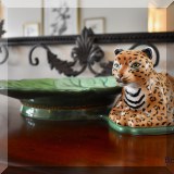 P06. Lynn Chase porcelain jaguar dish. 